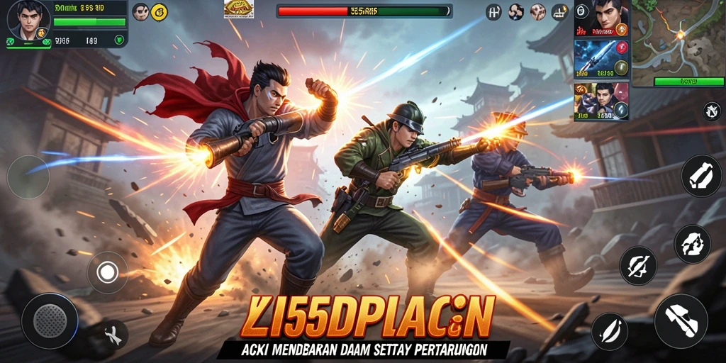Screenshot tampilan gameplay 55RP yang menegangkan dan penuh aksi.