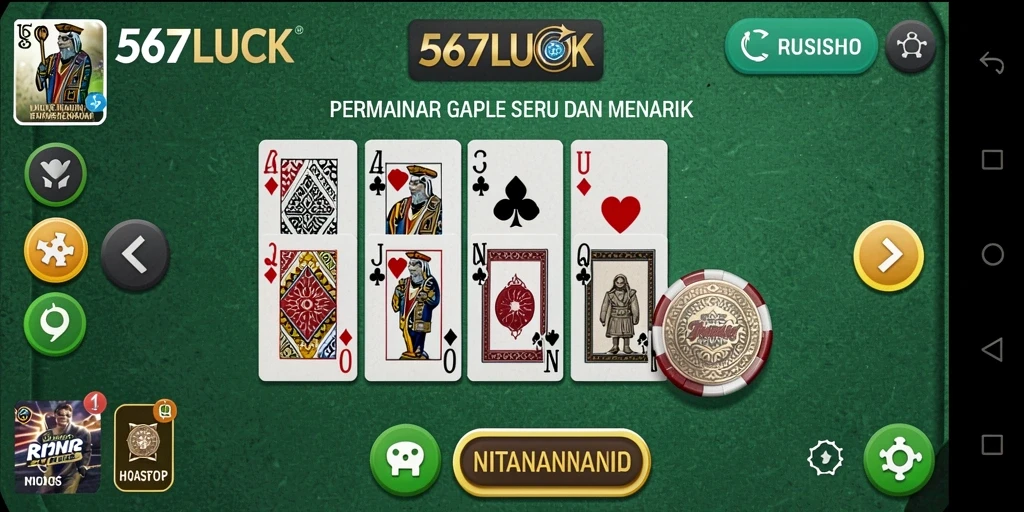 Tampilan gameplay Gaple yang seru dan menarik di 567LUCK.