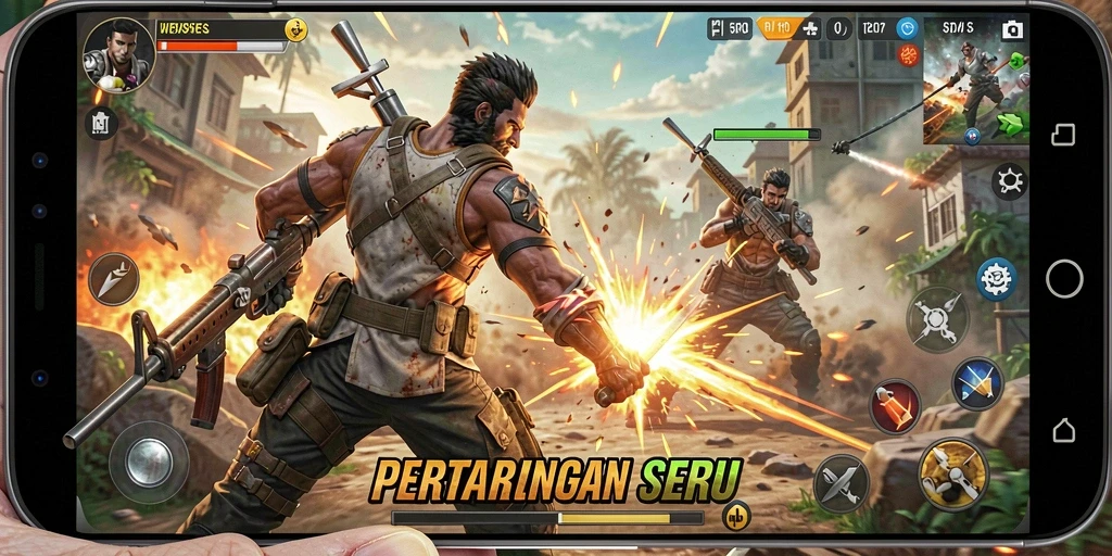 Tangkapan layar 5RT menunjukkan aksi pertempuran yang mendebarkan.