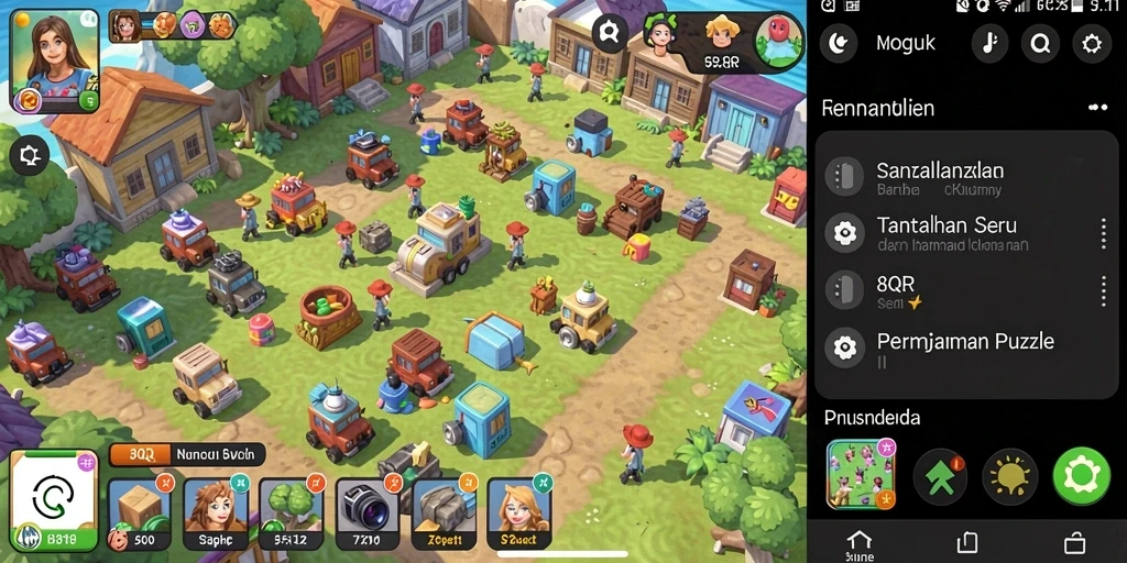 Tampilan gameplay 8QR yang menarik dan penuh warna.