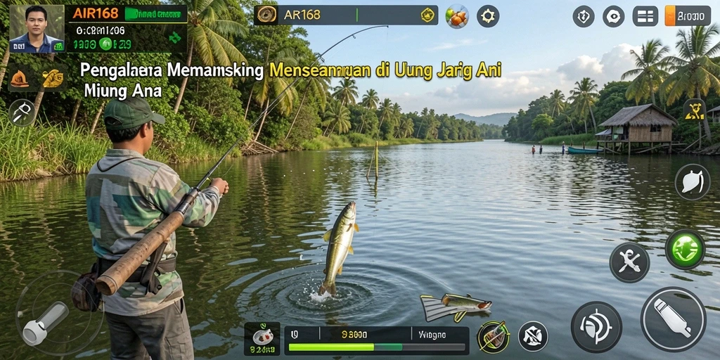 Screenshot gameplay AIR168 menampilkan aksi memancing yang seru dan grafik yang memukau.