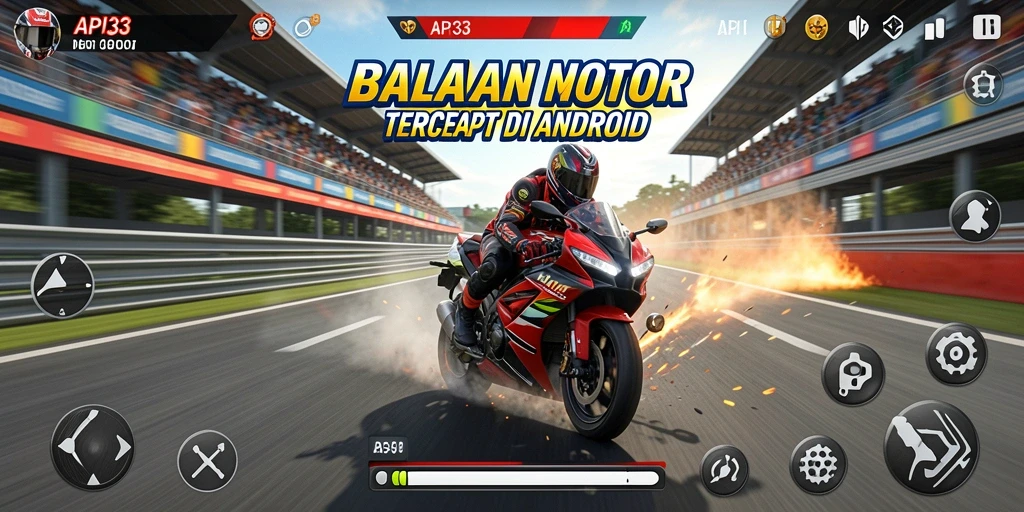 Tampilan spektakuler dari balapan motor seru di API33.