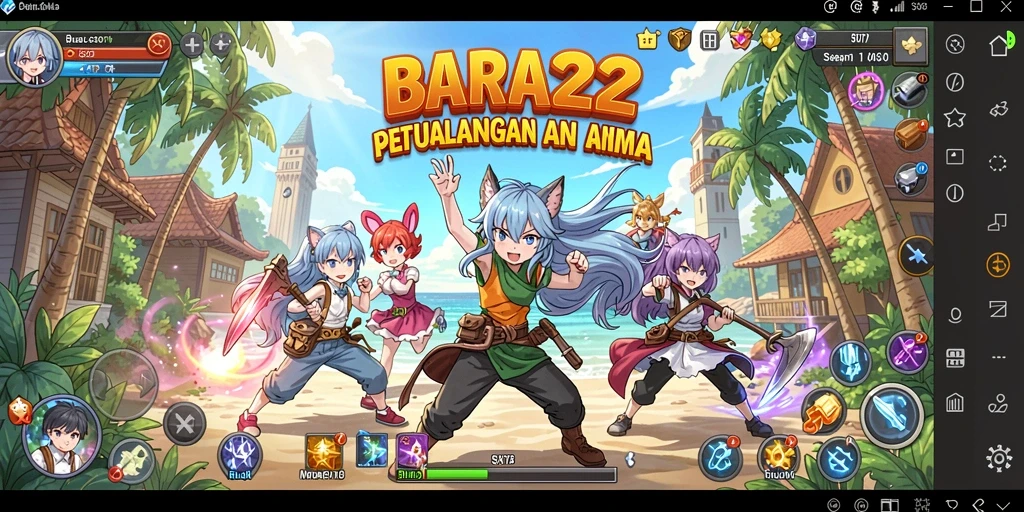 Tampilan gameplay BARA22 yang penuh warna dan dinamis.