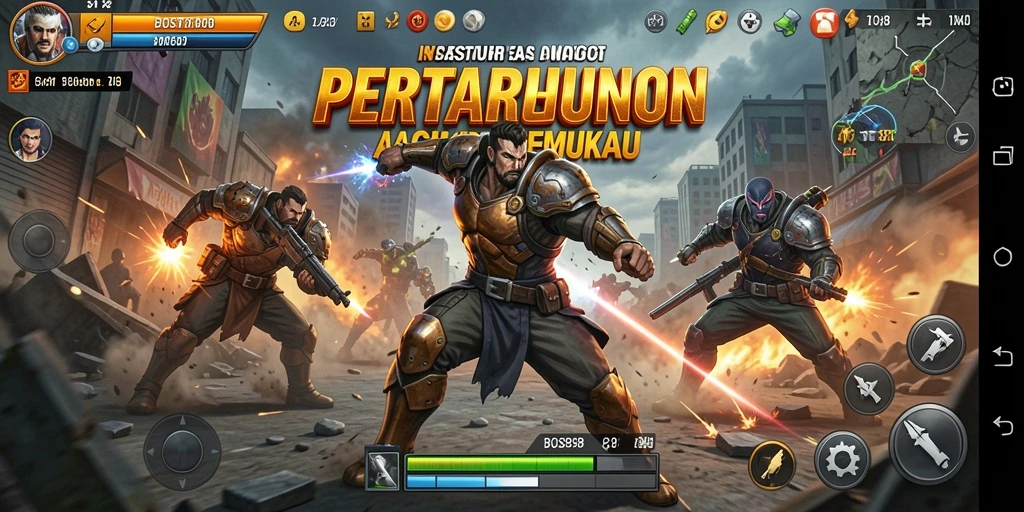 Screenshot gameplay action yang menegangkan dan dinamis.