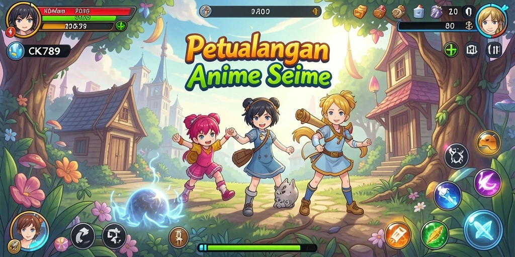 Tampilan gameplay CK789 yang penuh aksi dan karakter Anime menarik.
