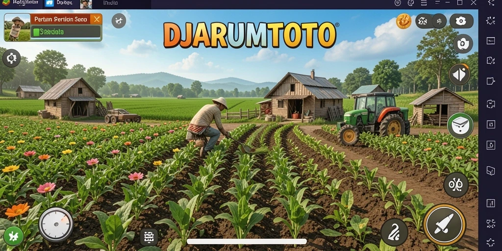 Tampilan gameplay mengelola ladang di DJARUMTOTO yang menarik dan seru.