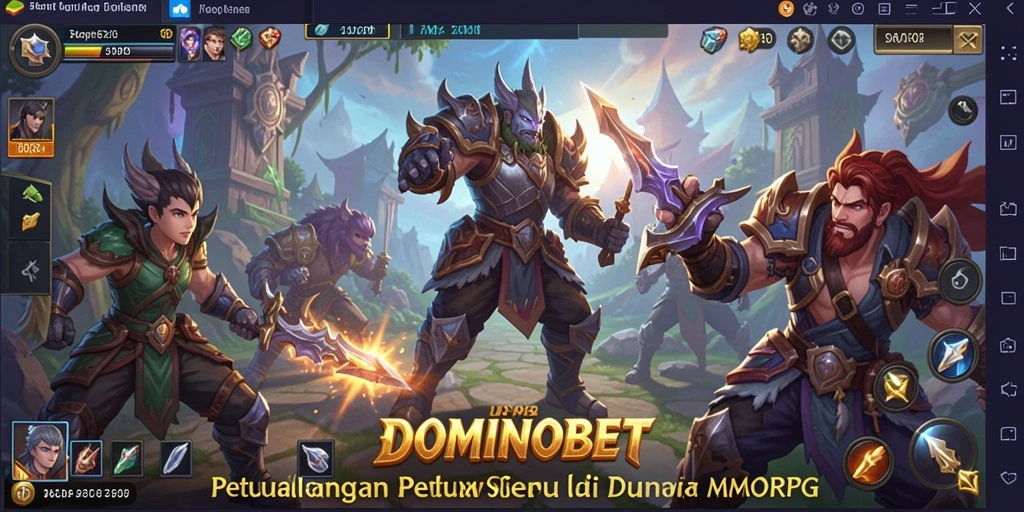 Screenshot DOMINOBET menampilkan aksi pertempuran seru dalam MMORPG.