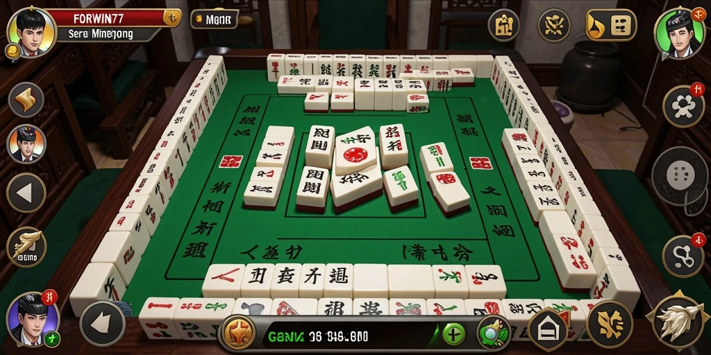 Tampilan gameplay Mahjong yang seru dan menantang di FORWIN77.