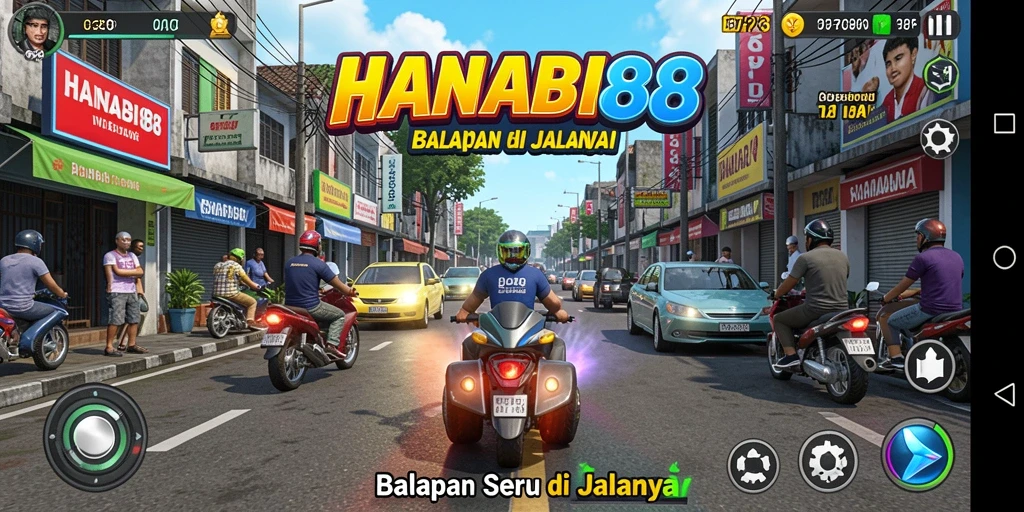 Gameplay balap seru dari HANABI88 dengan grafik yang menawan.