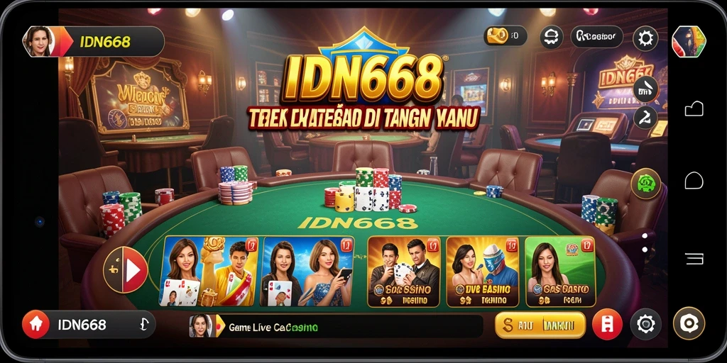 Tampilan menarik dari IDN668 yang menampilkan dealer langsung dan permainan kasino.
