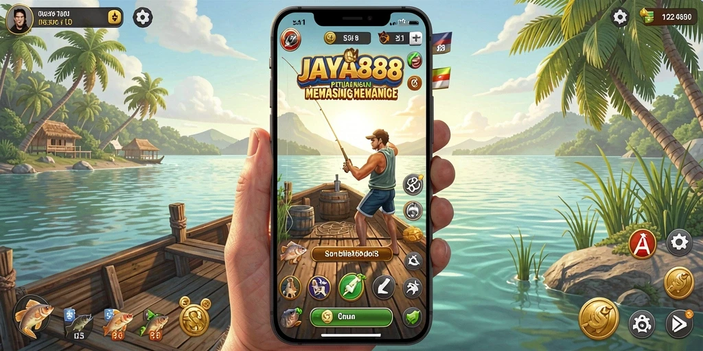 Screenshot gameplay JAYA388 yang menarik dengan aksi memancing yang seru.