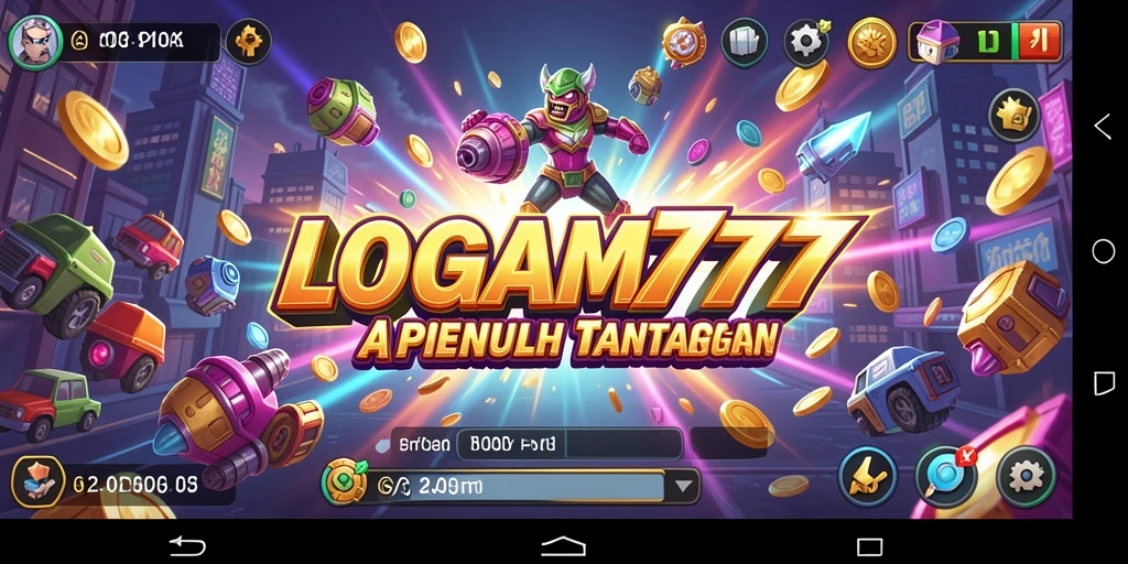 Tampilan seru gameplay LOGAM777 saat melawan rintangan di level menantang.