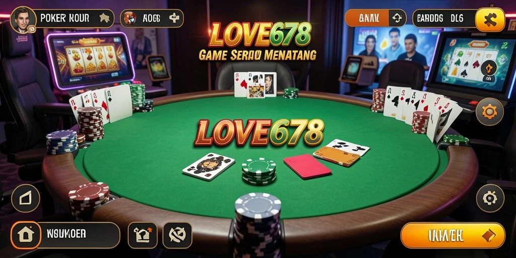 Tampilan gameplay Poker yang mengasyikkan di LOVE678.