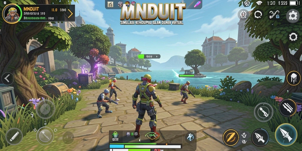 Tangkapan layar MNDUIT menampilkan gameplay simulasi yang menarik dan interaktif.