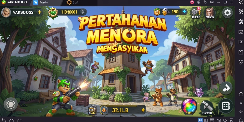 Screenshot utama PARTAITOGEL menampilkan aksi seru Tower Defense.