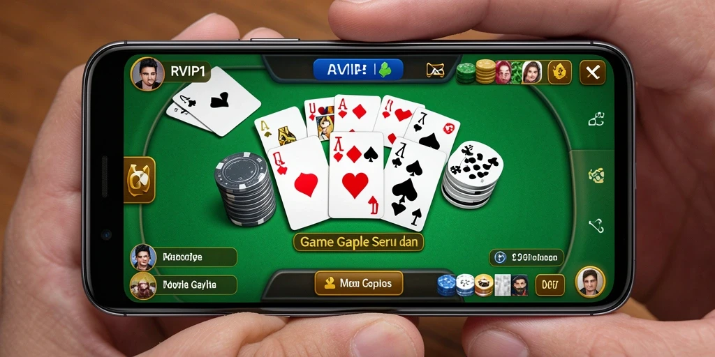 Tampilan menarik dari gameplay Gaple di RVIP1.
