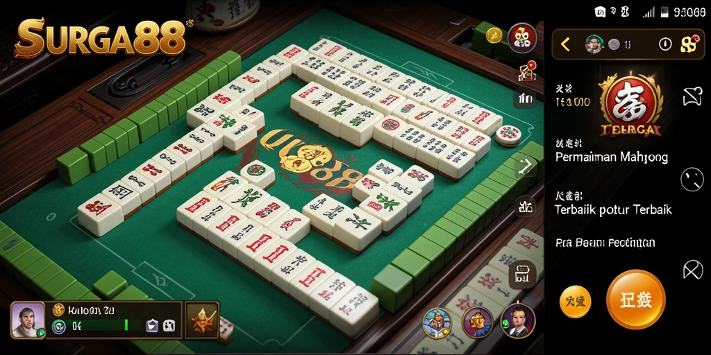 Tampilan gameplay Mahjong di SURGA88 yang memukau