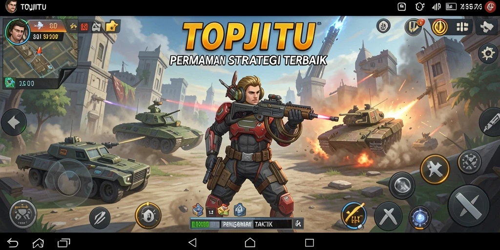 Tampilan gameplay TOPJITU yang menegangkan dan penuh aksi strategi.