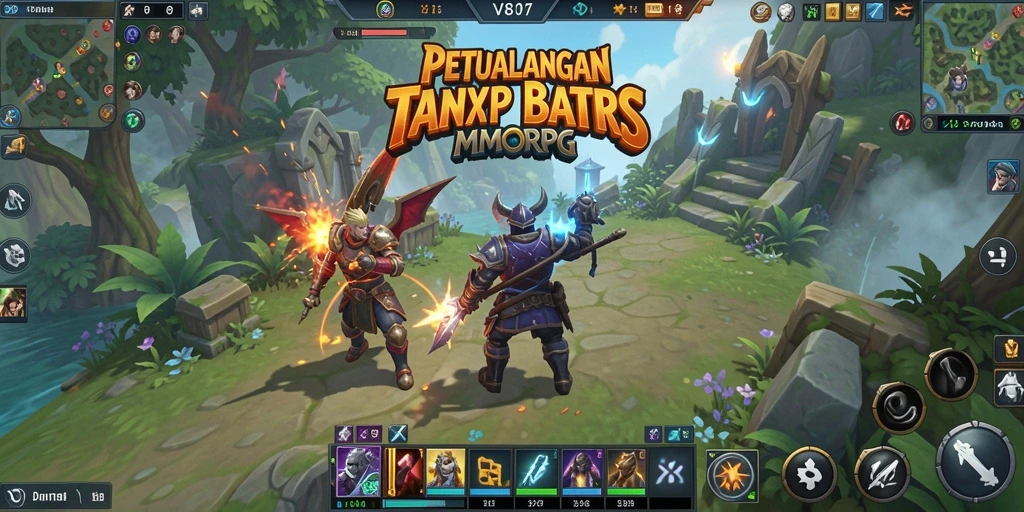 Tampilan menarik gameplay petualangan MMORPG V87 dengan karakter yang beragam.