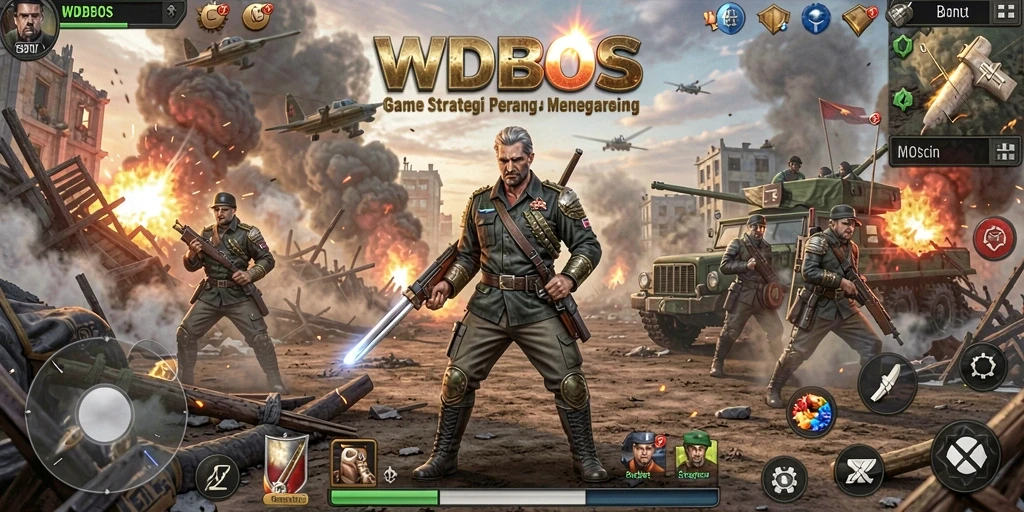 Tampilan gameplay strategi yang mendebarkan di WDBOS.
