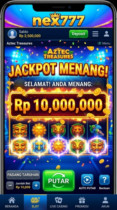 Tampilan antarmuka pengguna nex777 yang menarik dan mudah dinavigasi.